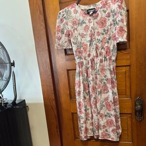 Floral Midi Dress by Faded Glory - Pink and Gray